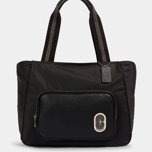 NEW WT COACH COURT BLACK NYLON SATCHEL TOTE - Picture 2 of 6
